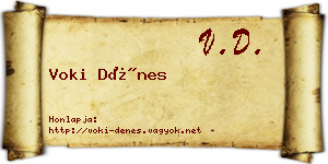 Voki Dénes névjegykártya